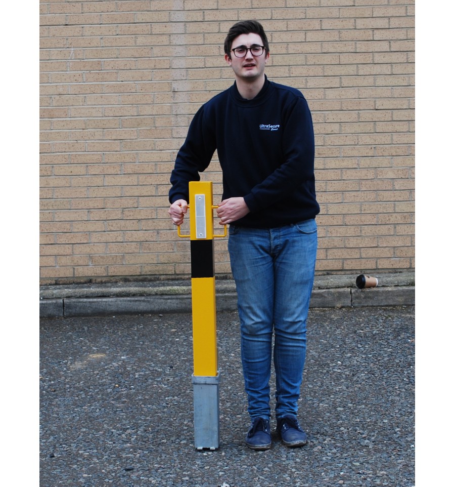 Heavy Duty 140Y Yellow Removable Security Post with Lift Out Handles
