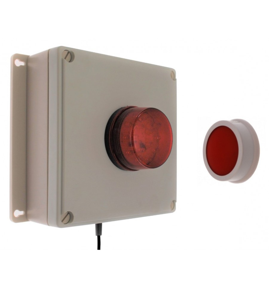 300 ft Wireless Panic Alarm with Buzzer & Flashing LED Strobe.