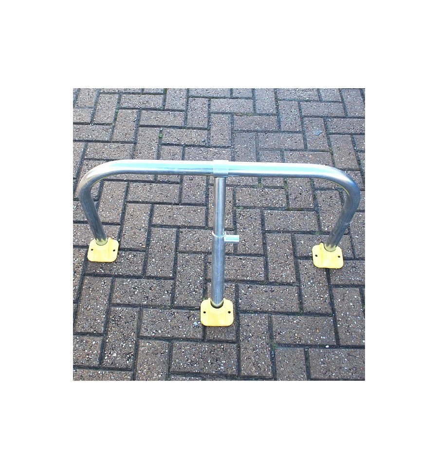 Folding Galvanised Hoop Barrier & Post with Integral Lock