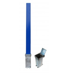 H/D Blue Removable Security Post & 2 x Ground Bases (001-3810 K/D, 001-3800 K/A).