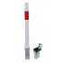H/D White & Red 100P Security Parking Posts & 2 x Ground Bases.
