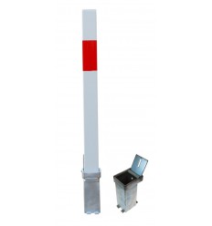 H/D White & Red Removable Security Post & 2 x Ground Bases (001-3830 K/D, 001-3820 K/A).