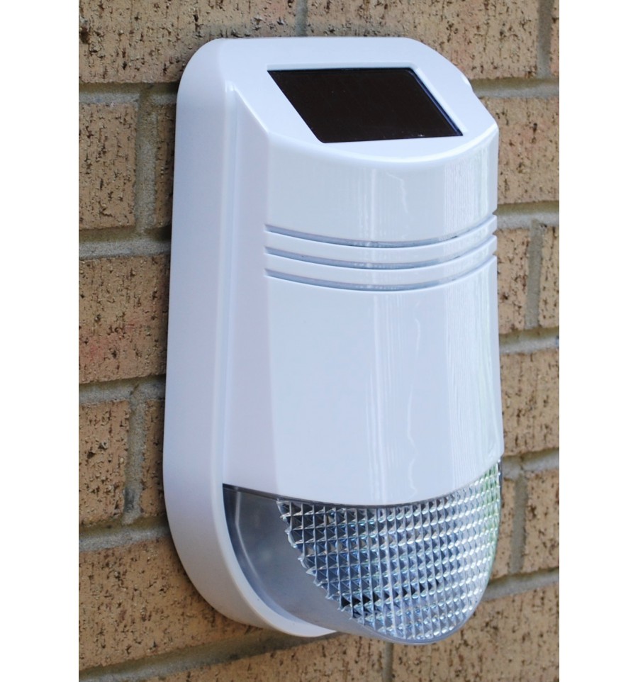 Wireless Solar Siren with Universal Transmitter connect to existing alarms 