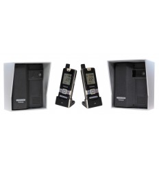 Wireless Gate & Door Intercom with 2 x Handsets & 2 x Caller Stations (UltraCom2) Black & Silver Hoods