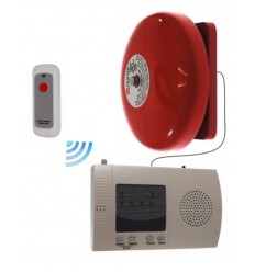 Long Range (3000 ft) Wireless Warehouse 'S' Bell System with Internal Push Button