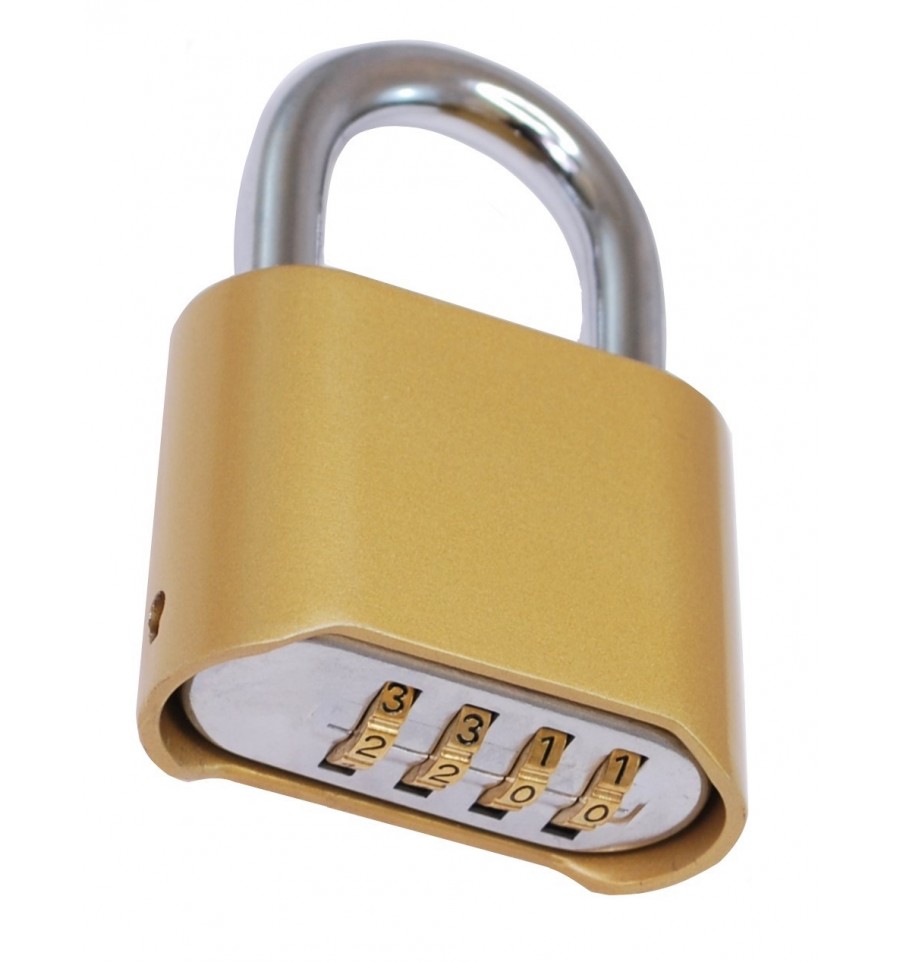 Heavy Duty Yellow 100P-K Removable Parking & Security Post Combination Padlock 