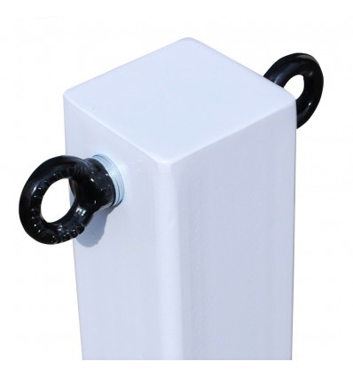 White 100P Removable Security Post & 2 x Chain Eyelets