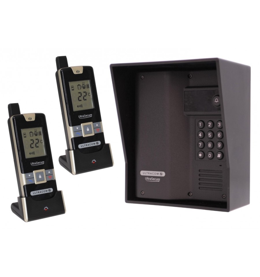 Wireless Keypad & 2 Handsets Black & Black Hood