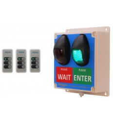 Large Wireless Customer Entry Traffic Light Kit F with 3 x Intelligent Portable Controllers