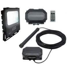 Flood Light Long Range Wireless Driveway Magnetic Metal Detecting Alarm with Outdoor Receiver & Remote Control.