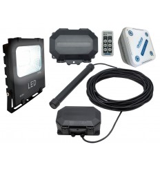 Flood Light Long Range Wireless Magnetic Driveway Metal Detecting Alarm with Outdoor & Indoor Receiver.