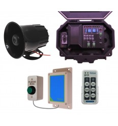 Wireless Commercial Siren Kit inc Heavy Duty Push Button & Loud Siren with adjustable duration