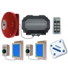 Twin Door Bell Wireless Commercial Bell Kit inc Loud Bell (adjustable duration) & Indoor Chime Receiver