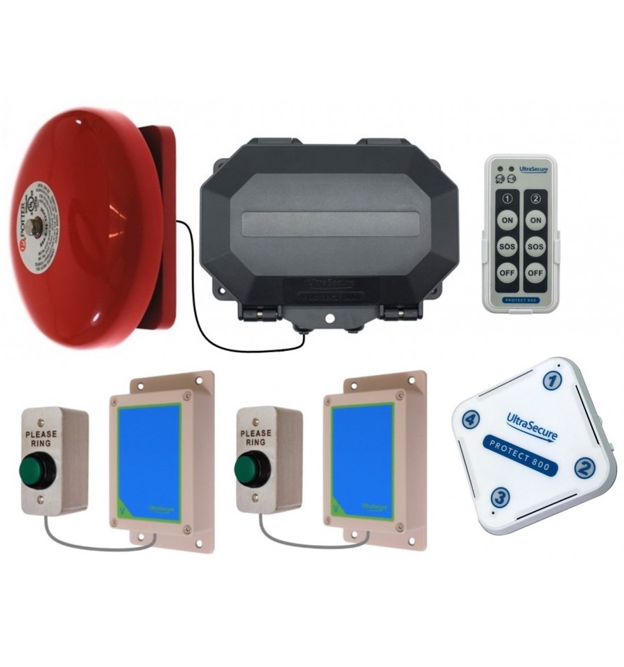 Twin Door Bell Wireless Commercial Bell Kit & Indoor Chime Receiver