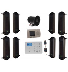 Complete 1B-100 Solar Wireless 4G Perimeter Alarm Kit (DA600+) with Wired Loud Siren