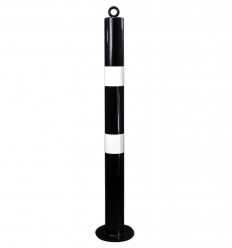 Black & White 76 mm Diameter Bolt Down Steel Bollard (001-2934)