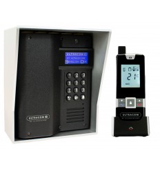 UltraCOM3 Wireless Intercom with Keypad (black caller station & silver hood)