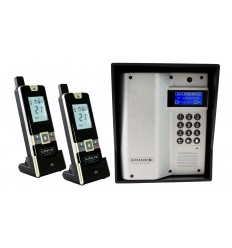 UltraCOM3 - Two Apartment Wireless Intercom - Battery or DC - Silver Caller Station & Black Hood