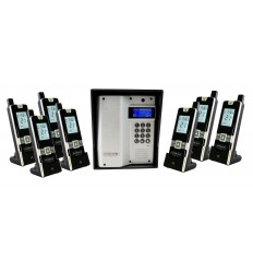 UltraCOM3 - Seven Apartment Wireless Intercom - Battery or DC - Silver Caller Station & Black Hood