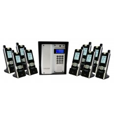 UltraCOM3 - Nine Apartment Wireless Intercom - Battery or DC - Silver Caller Station & Black Hood