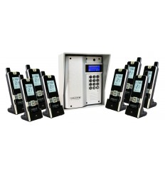 UltraCOM3 - Eight Apartment Wireless Intercom - Battery or DC - Silver Caller Station & Silver Hood