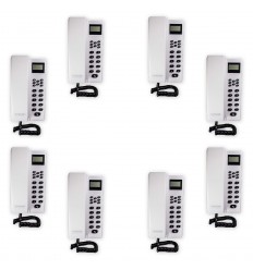 8 Room White Indoor Wireless Room to Room Intercom with Digital Screen & Hands Free Option