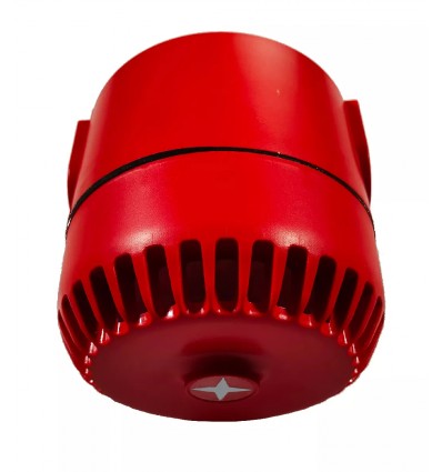 Professional wired external siren - Red / outdoor resistant (IP65) / adjustable volume and tone