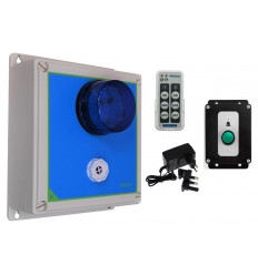 800 metre Wireless Panic Alarm or Commercial Doorbell with Siren & Strobe (Black Button)