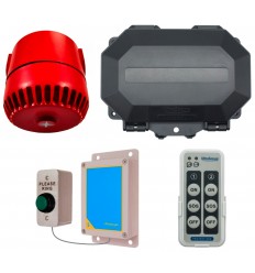 Wireless Commercial Siren Kit inc Heavy Duty Push Button & 2 x adjustable Sirens