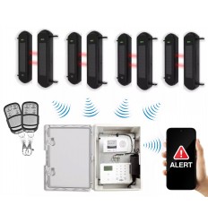 4G Long Range Wireless Perimeter Covert Alarm Kit with 4 sets of 1B Solar Beams